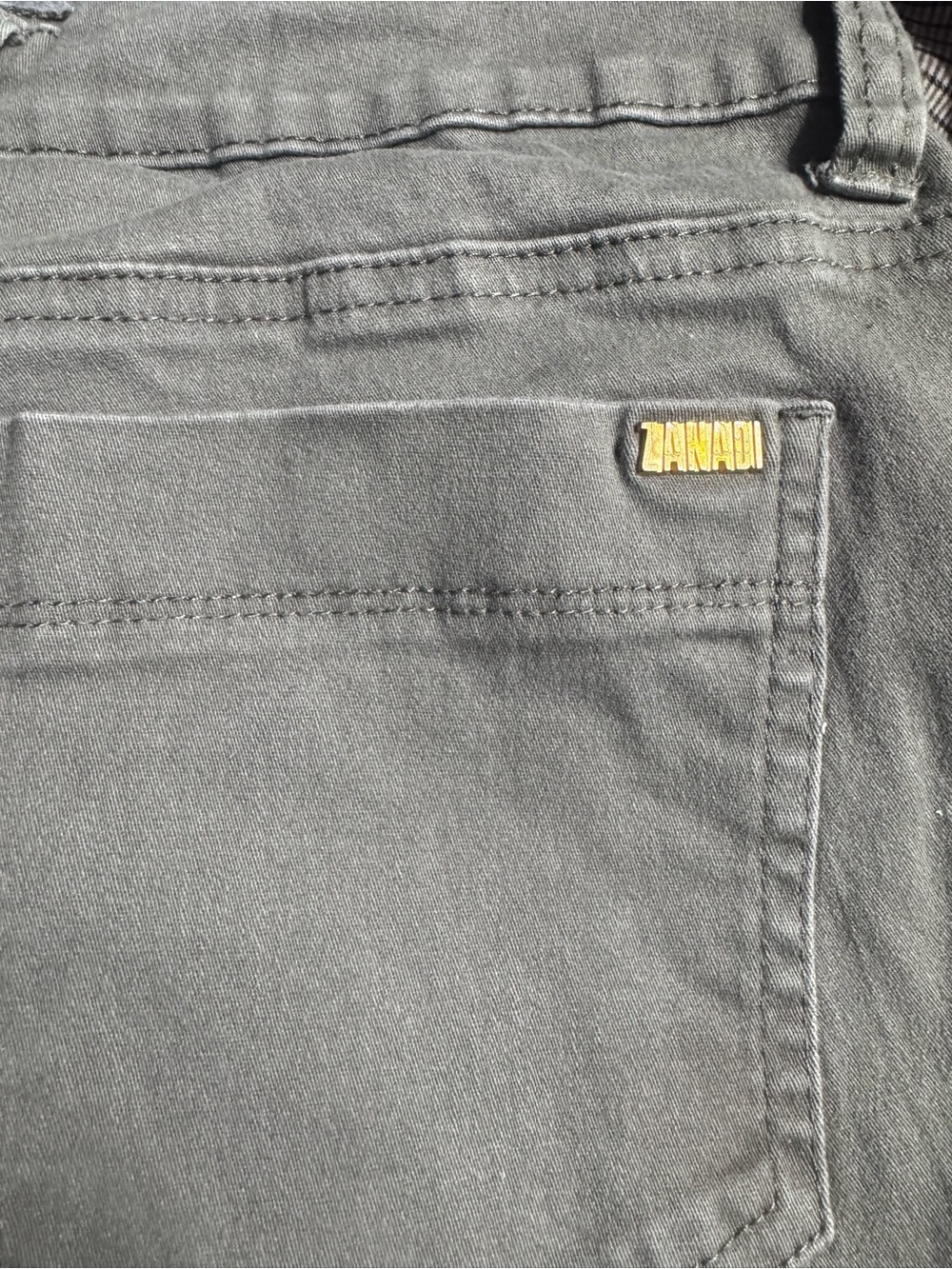 Zanadi Men's Slim Grey Jeans with Yellow Logo Tab
